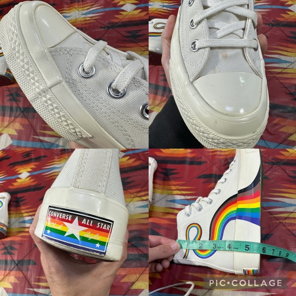 Converse Chuck 70 Hi Women’s Sz 8 Shoes Pride Rainbow LGBTQ High Top Sneakers - Picture 6 of 7